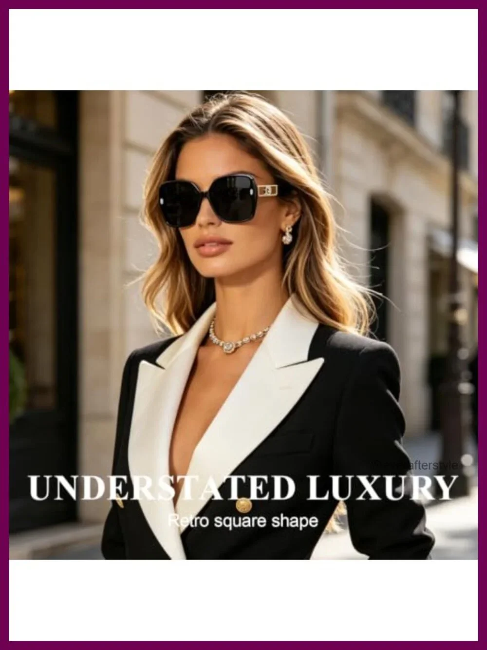 Oversized Square Sunglasses with UV400 Protection for Women, 3 Pack